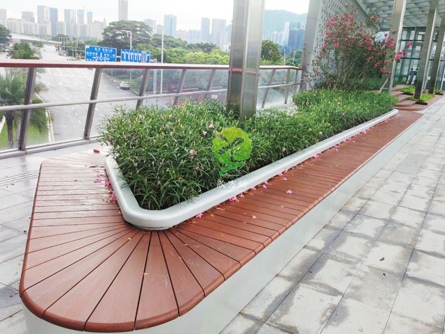 不銹鋼花池坐凳美化深圳前海跨街公園G9天橋城市戶(hù)外景觀