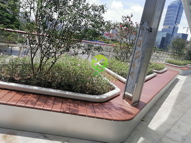不銹鋼花池坐凳美化深圳前海跨街公園G9天橋城市戶(hù)外景觀