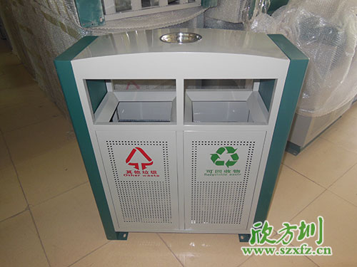 戶外環保，首選欣方圳戶外沖孔全鋼垃圾桶